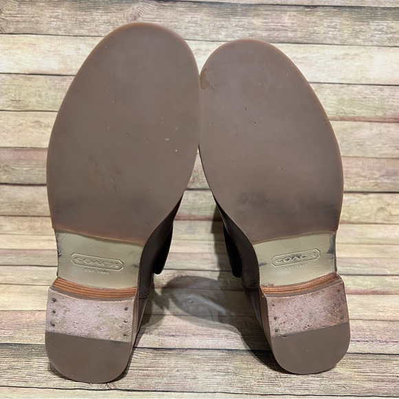 Coach Brown Leather Jordan Tripple Strap Boots - Picture 7 of 9